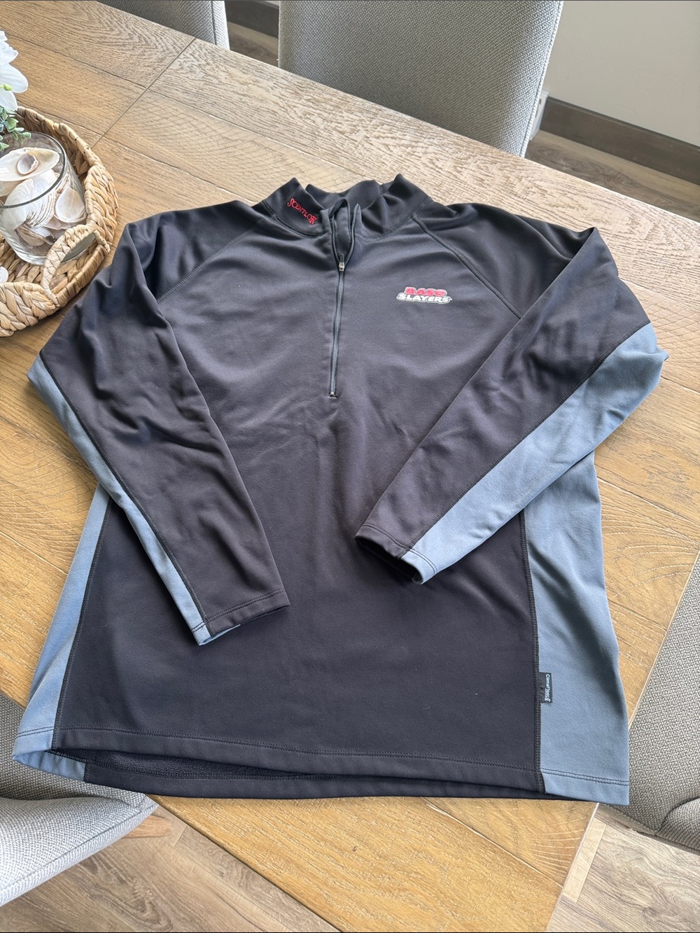 Sport-Tek Men's Black and Gray Quarter-Zip Pullover